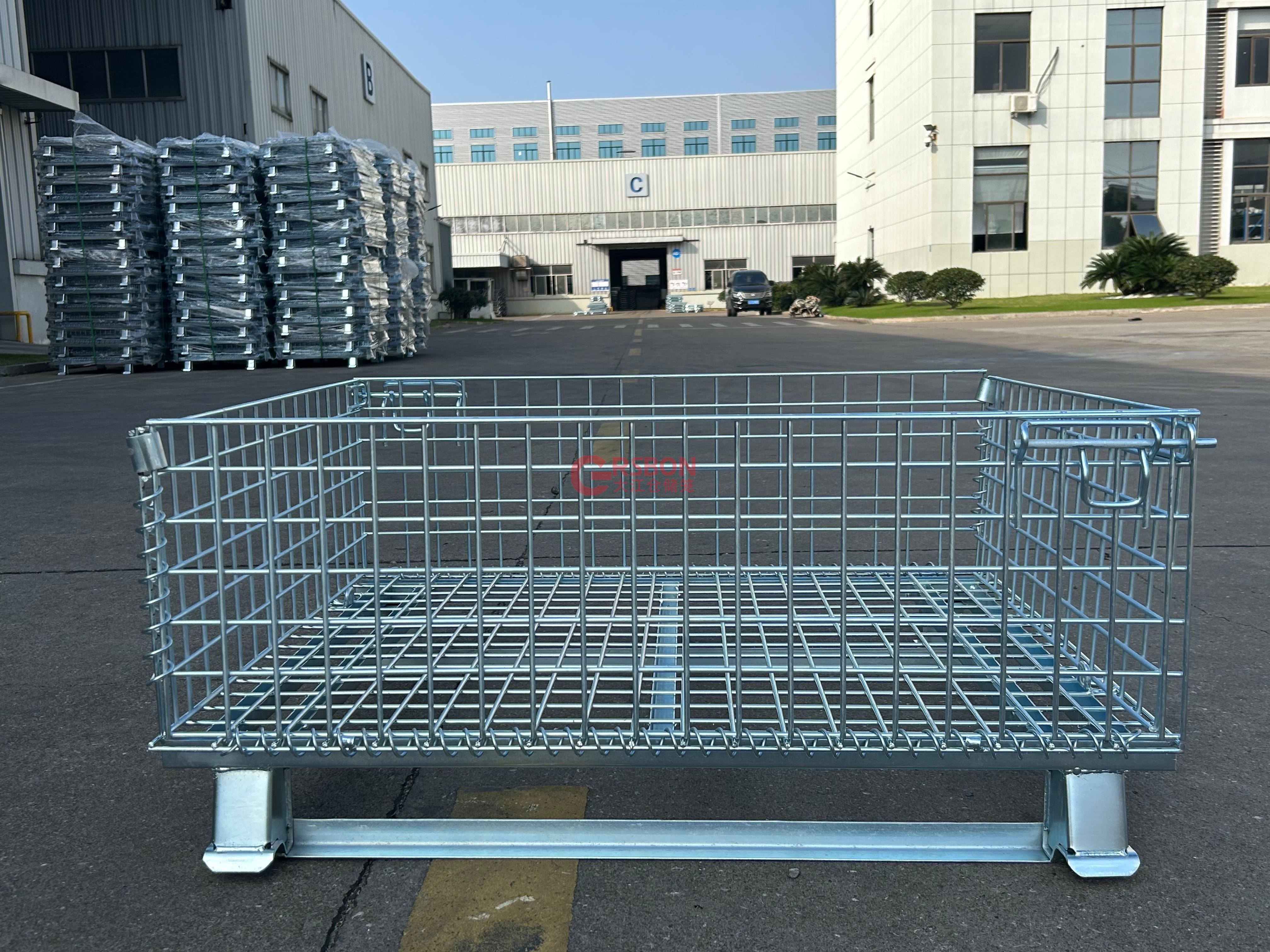 810*1000*450折疊倉儲籠加角鋼